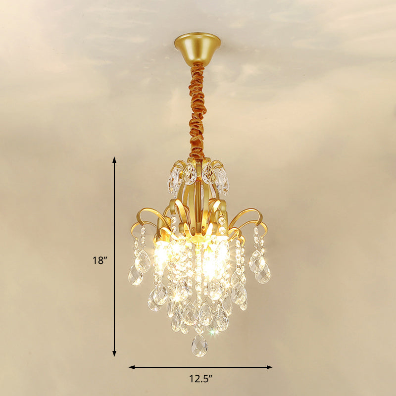 3/6 Heads Crystal Chandelier Lighting Modernist Style Ceiling Pendant Light in Black/Gold for Bedroom Clearhalo 'Ceiling Lights' 'Chandeliers' 'Modern Chandeliers' 'Modern' Lighting' 153915