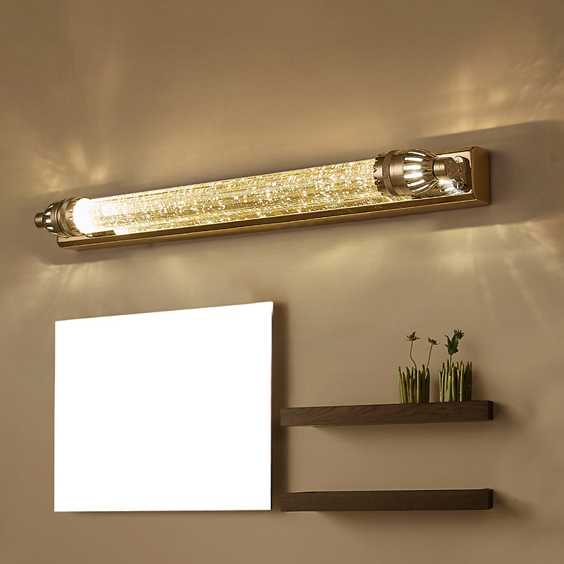 12"/16" W Linear Chrome Wall Mounted Light Vintage Style Metal and Crystal LED Vanity Wall Light Clearhalo 'Modern wall lights' 'Modern' 'Wall Lamps & Sconces' 'Wall Lights' Lighting' 153950