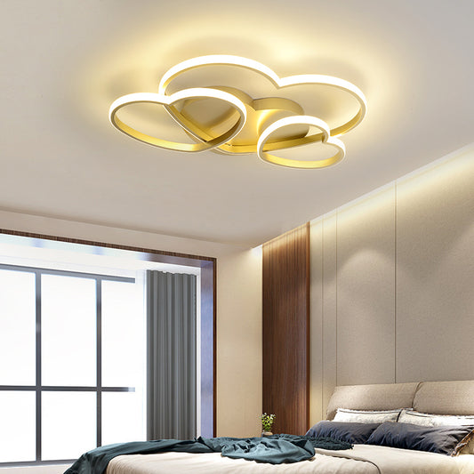 Heart LED Flush Mount Ceiling Fixture Nordic Acrylic White/Pink/Gold Kid Room Ceiling Flush Mount, 19.5"/23.5" Wide Clearhalo 'Ceiling Lights' 'Close To Ceiling Lights' 'Close to ceiling' 'Flush mount' Lighting' 153989