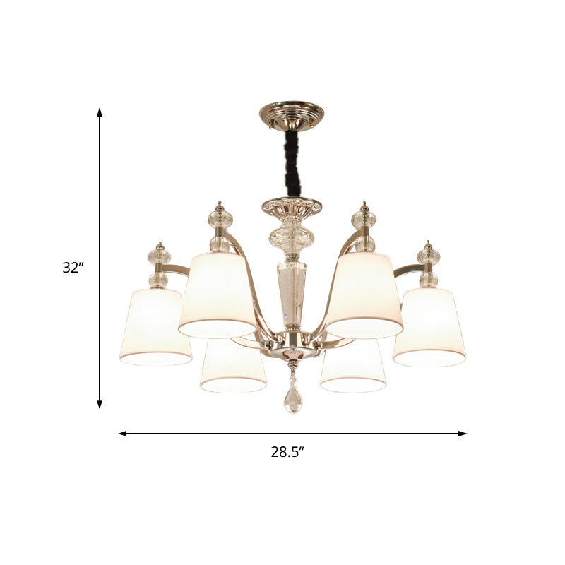 Chrome Curved Arm Chandelier Lighting Modern 3/6/8 Lights White Glass Hanging Lamp Fixture Clearhalo 'Ceiling Lights' 'Chandeliers' 'Modern Chandeliers' 'Modern' Lighting' 154157