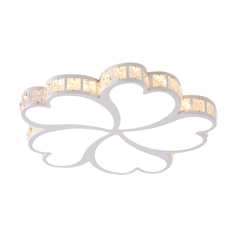 Nordic Clover Flush Mount Ceiling Light with Crystal Shade Black/White/Gold LED Bedroom Ceiling Flush Mount Light Clearhalo 'Ceiling Lights' 'Close To Ceiling Lights' 'Close to ceiling' 'Flush mount' Lighting' 154243