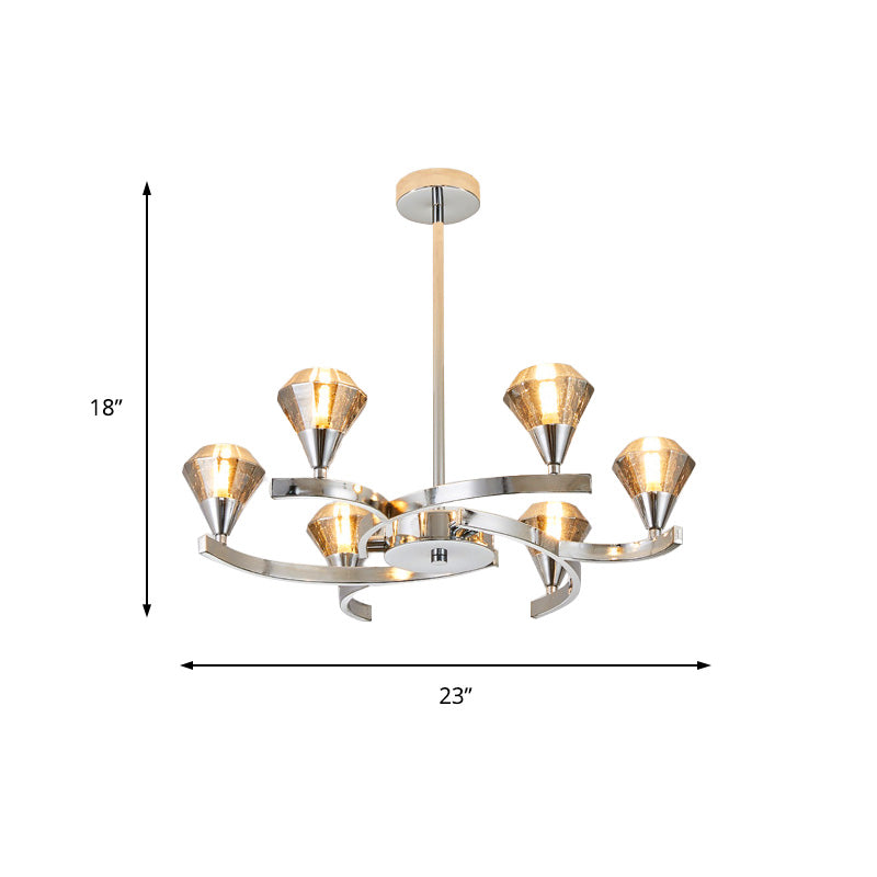 Diamond Crystal Chandelier Light with Sputnik Design Modern 6/8/10 Lights Chrome/Gold Ceiling Lamp Fixture Clearhalo 'Ceiling Lights' 'Chandeliers' 'Modern Chandeliers' 'Modern' Lighting' 154365