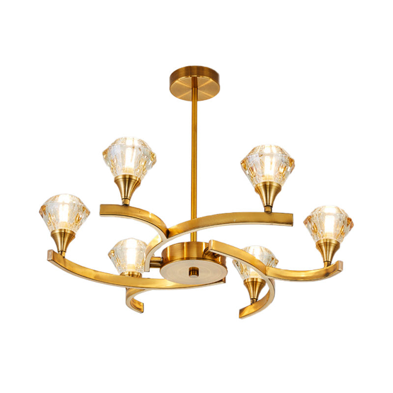 Diamond Crystal Chandelier Light with Sputnik Design Modern 6/8/10 Lights Chrome/Gold Ceiling Lamp Fixture Clearhalo 'Ceiling Lights' 'Chandeliers' 'Modern Chandeliers' 'Modern' Lighting' 154377