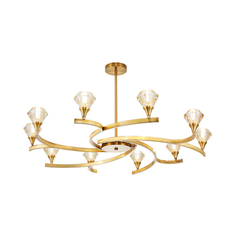 Diamond Crystal Chandelier Light with Sputnik Design Modern 6/8/10 Lights Chrome/Gold Ceiling Lamp Fixture Clearhalo 'Ceiling Lights' 'Chandeliers' 'Modern Chandeliers' 'Modern' Lighting' 154383