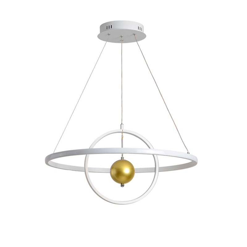 Black/White Orbit LED Ceiling Pendant Light Contemporary Acrylic Chandelier in Warm/White Light Clearhalo 'Ceiling Lights' 'Chandeliers' 'Modern Chandeliers' 'Modern' Lighting' 154902