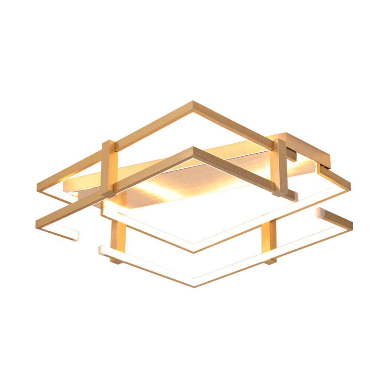 Aluminum Frame Flush Mount Light Fixture Nordic Gold LED Bedroom Ceiling Lamp in Warm/White, 18"/23.5" W Clearhalo 'Ceiling Lights' 'Close To Ceiling Lights' 'Close to ceiling' 'Flush mount' Lighting' 155261