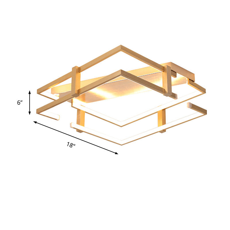 Aluminum Frame Flush Mount Light Fixture Nordic Gold LED Bedroom Ceiling Lamp in Warm/White, 18"/23.5" W Clearhalo 'Ceiling Lights' 'Close To Ceiling Lights' 'Close to ceiling' 'Flush mount' Lighting' 155262