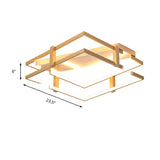 Aluminum Frame Flush Mount Light Fixture Nordic Gold LED Bedroom Ceiling Lamp in Warm/White, 18"/23.5" W Clearhalo 'Ceiling Lights' 'Close To Ceiling Lights' 'Close to ceiling' 'Flush mount' Lighting' 155263