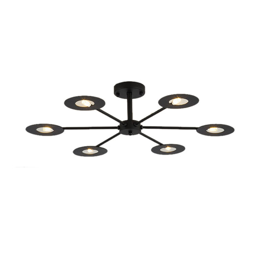 Iron Sputnik Chandelier Contemporary 6/8-Head Hanging Lamp in Black/White/Black-Gold for Bedroom Clearhalo 'Ceiling Lights' 'Chandeliers' 'Modern Chandeliers' 'Modern' Lighting' 155410
