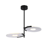 Acrylic Disk Chandelier Modern 2/3-Head Black Hanging Ceiling Pendant for Dining Room Clearhalo 'Ceiling Lights' 'Chandeliers' 'Modern Chandeliers' 'Modern' Lighting' 155452