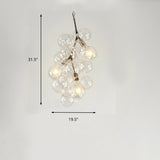 Modern Ball Hanging Ceiling Lamp Clear Glass 3/5-Light Living Room Chandelier Pendant in Gold Clearhalo 'Ceiling Lights' 'Chandeliers' 'Glass shade' 'Glass' 'Modern Chandeliers' 'Modern' Lighting' 155553