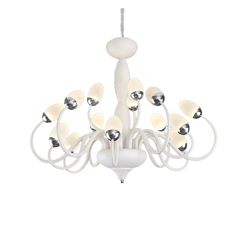 Bud Bedroom Up Chandelier Acrylic 15/22-Light Contemporary Hanging Ceiling Pendant in White Clearhalo 'Ceiling Lights' 'Chandeliers' 'Modern Chandeliers' 'Modern' Lighting' 155687