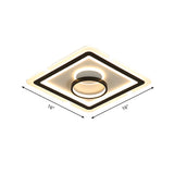 Acrylic Square Ceiling Lighting Contemporary 16"/19.5" LED Flush Mount Light for Bedroom in Black and White Clearhalo 'Ceiling Lights' 'Close To Ceiling Lights' 'Close to ceiling' 'Flush mount' Lighting' 156045