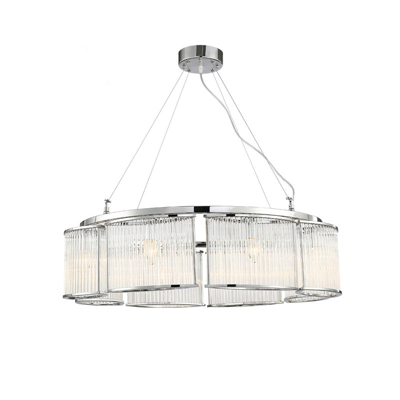 29.5"/33.5" Wide Crystal Round Ceiling Chandelier Modern Multi-Head Chrome Pendant Light Fixture Clearhalo 'Ceiling Lights' 'Chandeliers' 'Modern Chandeliers' 'Modern' Lighting' 156164