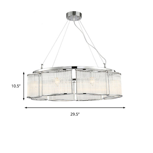 29.5"/33.5" Wide Crystal Round Ceiling Chandelier Modern Multi-Head Chrome Pendant Light Fixture Clearhalo 'Ceiling Lights' 'Chandeliers' 'Modern Chandeliers' 'Modern' Lighting' 156165