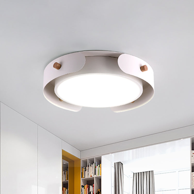 Minimalist 15"/19" W 1-Light LED Flush Light with Acrylic Shade White Round Ceiling Lamp in Warm/White Light Clearhalo 'Ceiling Lights' 'Close To Ceiling Lights' 'Close to ceiling' 'Flush mount' Lighting' 156435