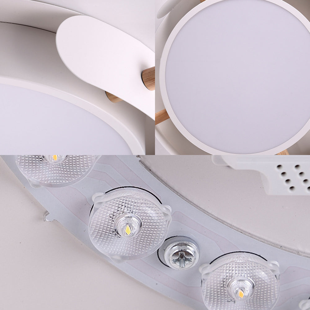 Minimalist 15"/19" W 1-Light LED Flush Light with Acrylic Shade White Round Ceiling Lamp in Warm/White Light Clearhalo 'Ceiling Lights' 'Close To Ceiling Lights' 'Close to ceiling' 'Flush mount' Lighting' 156440