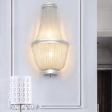 Empire Chandelier Sconce Lighting Modern Aluminum 2 Lights Wall Lamp in Coffee/Silver for Bedside Clearhalo 'Cast Iron' 'Glass' 'Industrial' 'Modern wall lights' 'Modern' 'Tiffany' 'Traditional wall lights' 'Wall Lamps & Sconces' 'Wall Lights' Lighting' 156509