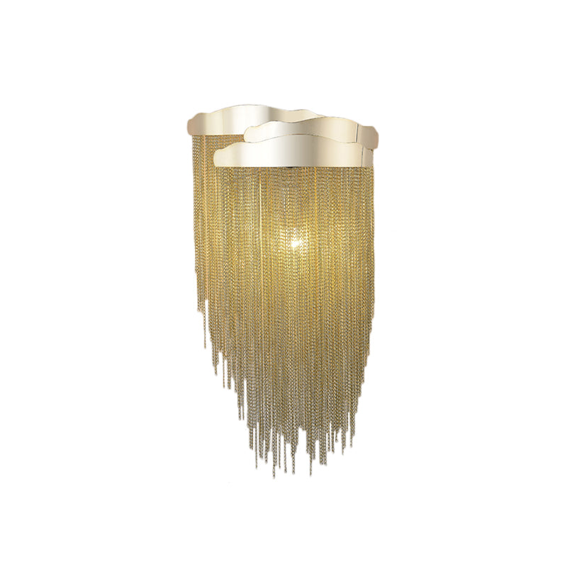 Aluminum Tassel Wall Lamp Lighting 3 Lights Modern Stylish Wall Sconce in Silver/Gold for Bedside Clearhalo 'Modern wall lights' 'Modern' 'Wall Lamps & Sconces' 'Wall Lights' Lighting' 156554