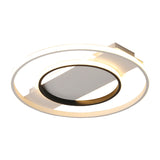 16"/19.5"/23.5" Dia Acrylic Ring Flush 2 Heads Black and White Ceiling Light for Bedroom in Warm/White Clearhalo 'Ceiling Lights' 'Close To Ceiling Lights' 'Close to ceiling' 'Flush mount' Lighting' 156644