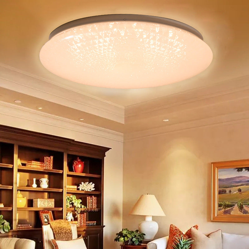 Circular Flush Mount Light Modern Acrylic 15"/19" Dia LED White Ceiling Light Fixture in Warm/White/Natural Light White Warm Clearhalo 'Ceiling Lights' 'Close To Ceiling Lights' 'Close to ceiling' 'Flush mount' Lighting' 156789