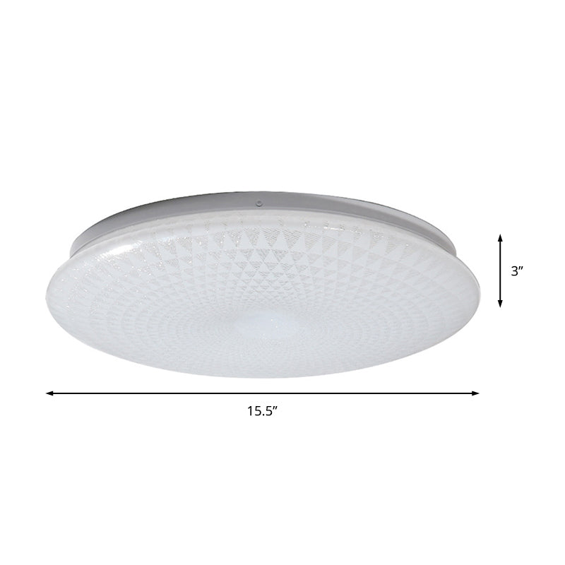 Circular Flush Mount Light Modern Acrylic 15"/19" Dia LED White Ceiling Light Fixture in Warm/White/Natural Light Clearhalo 'Ceiling Lights' 'Close To Ceiling Lights' 'Close to ceiling' 'Flush mount' Lighting' 156792