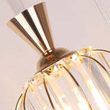 1 Head Crystal Prism Pendant Lighting Modern Stylish Hanging Light Fixture with Lantern Shade in Black/Gold for Bedroom Clearhalo 'Ceiling Lights' 'Modern Pendants' 'Modern' 'Pendant Lights' 'Pendants' Lighting' 156998