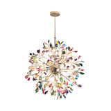 Gold Flower Shape Chandelier Light Contemporary Multi Lights Agate Hanging Ceiling Light Clearhalo 'Ceiling Lights' 'Chandeliers' 'Modern Chandeliers' 'Modern' Lighting' 157087