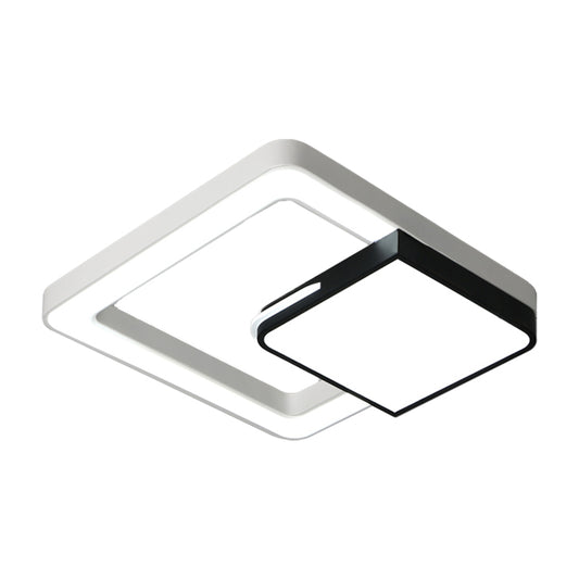 Acrylic Square Flush Mount Light Simplicity LED White and Black Ceiling Lamp Fixture for Bedroom Clearhalo 'Ceiling Lights' 'Close To Ceiling Lights' 'Close to ceiling' 'Flush mount' Lighting' 157102