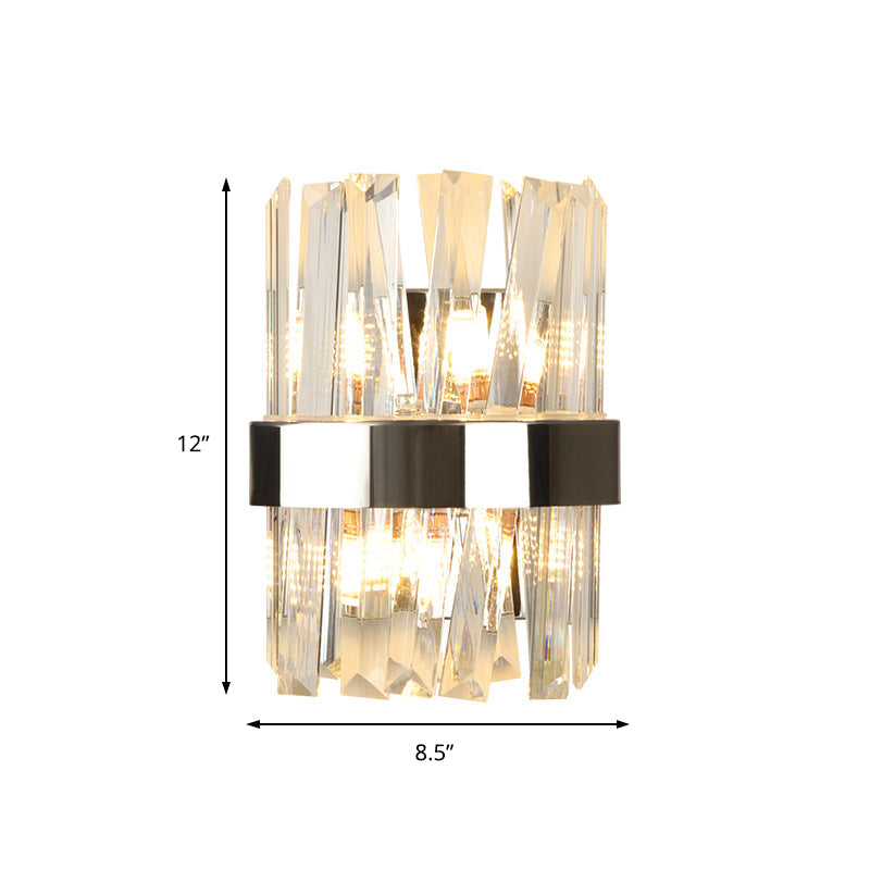 K9 Crystal Sconce Lighting Modernist 1 Head Wall Light Fixture in Clear for Bedroom Clearhalo 'Modern wall lights' 'Modern' 'Wall Lamps & Sconces' 'Wall Lights' Lighting' 157141