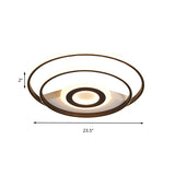 16"/19.5"/23.5" W Black Ring Flush Mount Light Nordic Acrylic Bedroom LED Ceiling Lighting in Warm/White Clearhalo 'Ceiling Lights' 'Close To Ceiling Lights' 'Close to ceiling' 'Flush mount' Lighting' 157172