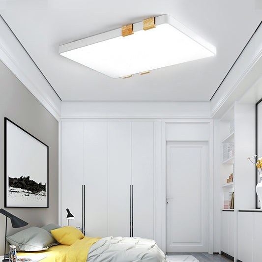 Nordic 1 Light Ceiling Lamp with Acrylic Shade Grey/White Rectangular Flush Mount Lighting in Warm/White Light White Clearhalo 'Ceiling Lights' 'Close To Ceiling Lights' 'Close to ceiling' 'Flush mount' Lighting' 157266