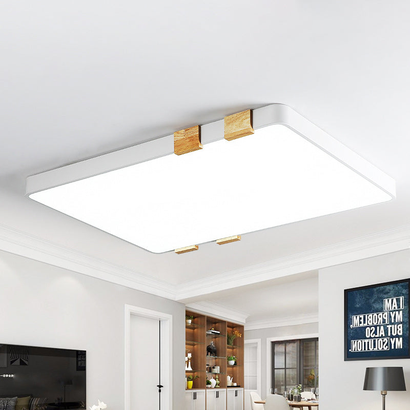 Nordic 1 Light Ceiling Lamp with Acrylic Shade Grey/White Rectangular Flush Mount Lighting in Warm/White Light Clearhalo 'Ceiling Lights' 'Close To Ceiling Lights' 'Close to ceiling' 'Flush mount' Lighting' 157267