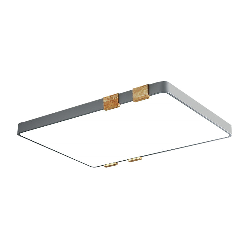 Nordic 1 Light Ceiling Lamp with Acrylic Shade Grey/White Rectangular Flush Mount Lighting in Warm/White Light Clearhalo 'Ceiling Lights' 'Close To Ceiling Lights' 'Close to ceiling' 'Flush mount' Lighting' 157271