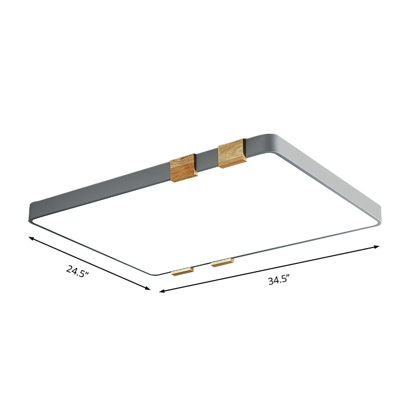 Nordic 1 Light Ceiling Lamp with Acrylic Shade Grey/White Rectangular Flush Mount Lighting in Warm/White Light Clearhalo 'Ceiling Lights' 'Close To Ceiling Lights' 'Close to ceiling' 'Flush mount' Lighting' 157272