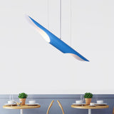 Tube Hanging Ceiling Light Nordic Metal White/Red/Blue Pendant Light for Bedroom with Adjustable Cord Blue Clearhalo 'Ceiling Lights' 'Modern Pendants' 'Modern' 'Pendant Lights' 'Pendants' Lighting' 157371