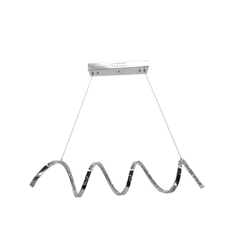 Curved Chandelier Lamp Contemporary Crystal Silver LED Hanging Light Fixture in Warm/White Light for Restaurant Clearhalo 'Ceiling Lights' 'Chandeliers' 'Modern Chandeliers' 'Modern' Lighting' 157520