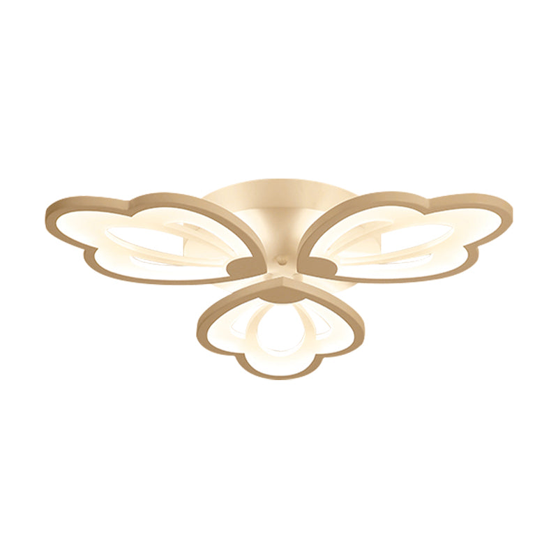 Floral Ceiling Flushmount Modern Acrylic 3/5/9 Lights Bedroom LED Flush Mount Ceiling Light in White/Warm/Natural Light Clearhalo 'Ceiling Lights' 'Close To Ceiling Lights' 'Close to ceiling' 'Semi-flushmount' Lighting' 157590