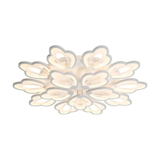 Floral Ceiling Flushmount Modern Acrylic 3/5/9 Lights Bedroom LED Flush Mount Ceiling Light in White/Warm/Natural Light Clearhalo 'Ceiling Lights' 'Close To Ceiling Lights' 'Close to ceiling' 'Semi-flushmount' Lighting' 157606