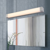Rectangle Bathroom Wall Mount Light Aluminum 18"/22" W LED Nordic Vanity Lamp with Acrylic Shade in White, Warm/White Light White Clearhalo 'Cast Iron' 'Glass' 'Industrial' 'Modern wall lights' 'Modern' 'Tiffany' 'Traditional wall lights' 'Vanity Lights' 'Wall Lights' Lighting' 157655