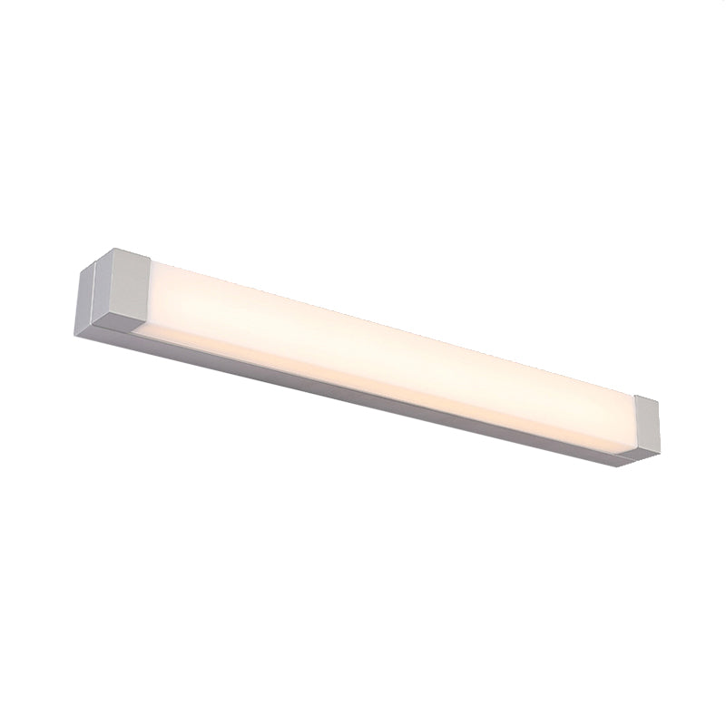 Rectangle Bathroom Wall Mount Light Aluminum 18"/22" W LED Nordic Vanity Lamp with Acrylic Shade in White, Warm/White Light Clearhalo 'Cast Iron' 'Glass' 'Industrial' 'Modern wall lights' 'Modern' 'Tiffany' 'Traditional wall lights' 'Vanity Lights' 'Wall Lights' Lighting' 157657