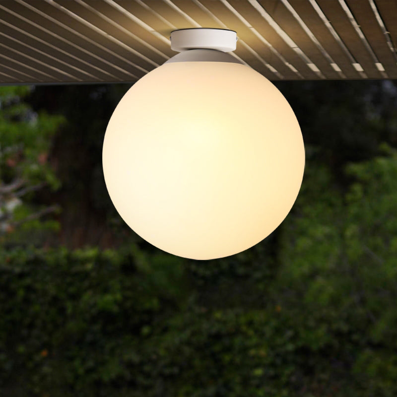 Opal Glass Globe Flush Mount Lamp Modern 1 Light 6"/8"/10" Wide White Flush Ceiling Light Fixture Clearhalo 'Ceiling Lights' 'Close To Ceiling Lights' 'Close to ceiling' 'Flush mount' Lighting' 157682