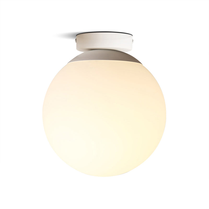 Opal Glass Globe Flush Mount Lamp Modern 1 Light 6"/8"/10" Wide White Flush Ceiling Light Fixture Clearhalo 'Ceiling Lights' 'Close To Ceiling Lights' 'Close to ceiling' 'Flush mount' Lighting' 157683