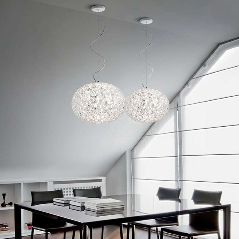 LED Global Hanging Ceiling Light Contemporary Clear Crystal Ceiling Hanging Light for Dining Room Clear 10" Clearhalo 'Ceiling Lights' 'Modern Pendants' 'Modern' 'Pendant Lights' 'Pendants' Lighting' 157693