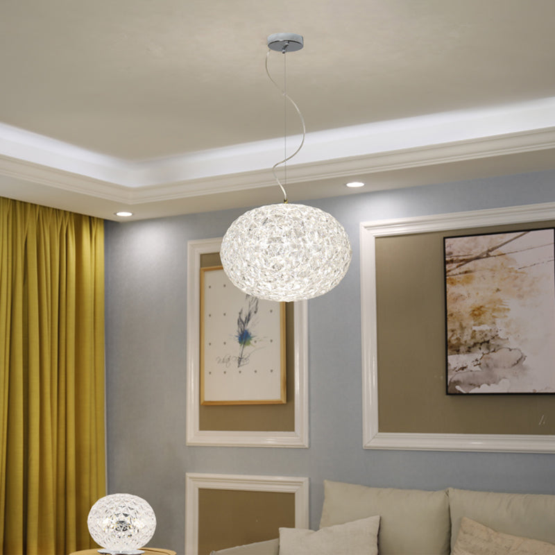 LED Global Hanging Ceiling Light Contemporary Clear Crystal Ceiling Hanging Light for Dining Room Clear 12" Clearhalo 'Ceiling Lights' 'Modern Pendants' 'Modern' 'Pendant Lights' 'Pendants' Lighting' 157695