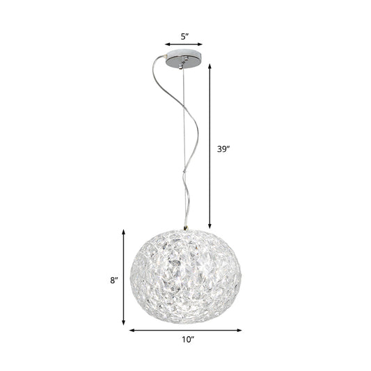 LED Global Hanging Ceiling Light Contemporary Clear Crystal Ceiling Hanging Light for Dining Room Clearhalo 'Ceiling Lights' 'Modern Pendants' 'Modern' 'Pendant Lights' 'Pendants' Lighting' 157698