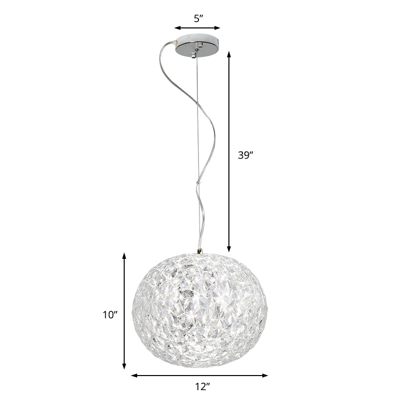 LED Global Hanging Ceiling Light Contemporary Clear Crystal Ceiling Hanging Light for Dining Room Clearhalo 'Ceiling Lights' 'Modern Pendants' 'Modern' 'Pendant Lights' 'Pendants' Lighting' 157699