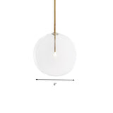 Post Modern Global Pendant Lighting Clear Glass 1 Light 6"/7"/8" Wide Led Hanging Lamp for Dining Room Clearhalo 'Ceiling Lights' 'Glass shade' 'Glass' 'Modern Pendants' 'Modern' 'Pendant Lights' 'Pendants' Lighting' 157869