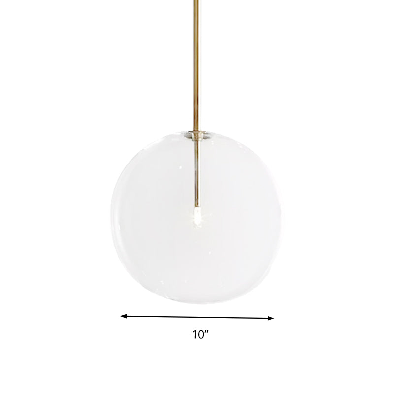 Post Modern Global Pendant Lighting Clear Glass 1 Light 6"/7"/8" Wide Led Hanging Lamp for Dining Room Clearhalo 'Ceiling Lights' 'Glass shade' 'Glass' 'Modern Pendants' 'Modern' 'Pendant Lights' 'Pendants' Lighting' 157872