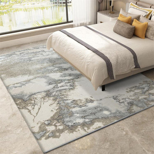 Nordic Abstract Rug Grey Polyester Rug Washable Non-Slip Backing Area Rug for Bedroom Light Gray Clearhalo 'Area Rug' 'Modern' 'Rugs' Rug' 1578759